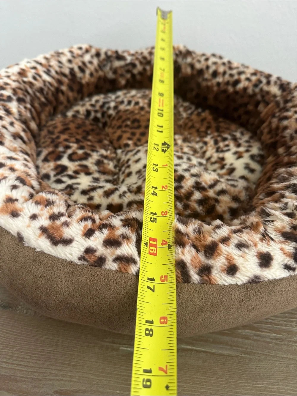 Leopard Print Doggy Bed with Red Fleece Blanket